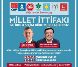 Gelibolu’da Millet İttifakı Seçim Bürosu Açılıyor