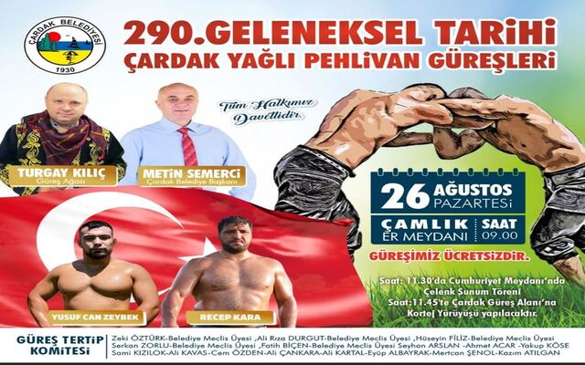 Çardak Yağlı Güreşleri 290. Kez Yapılıyor