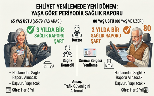 Ehliyet Yenilemede 65 Yaş Sınırı Başlıyor