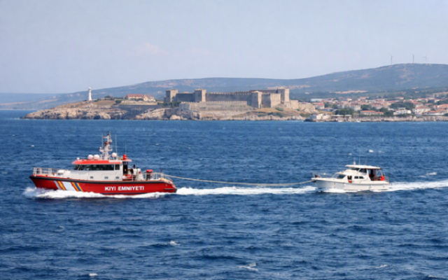 Bozcaada’da Tekne Kurtarma Operasyonu